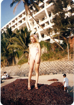 Dorota Lopatynska-de-Slepowron modeling at Goa in India
