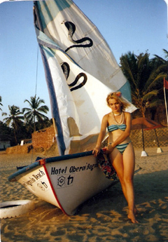 Dorota Lopatynska-de-Slepowron modeling at Goa in India